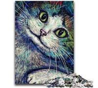 Jigsaws 1000 Pieces for Teenagers Abstract Cat Decompressing Intellectual Educational Toy Perfect Decoration 26x38cm