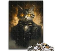 Jigsaws 1000 Pieces for Teenagers Abstract Cat Teenager Puzzles,Brain Intelligence Challenge Addictive Toys for Home Decoration (38x26cm)