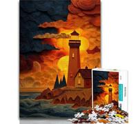 Jigsaws 1000 Pieces for Teenagers Abstract Lighthouse 1000 Pieces for Teenagers,is Ideal As Gifts for The Whole Family Suitable for And 14 (size 38x26cm)