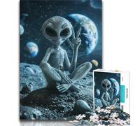 Jigsaws 1000 Pieces for Teenagers Aliens from Outer Space,Brain Intelligence Challenge Addictive Toys Birthday Present,Gifts,Wall Art 50x75cm