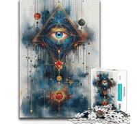 Jigsaws 1000 Pieces for Teenagers All-Seeing Eye Pyramid Unique Challenge Game Family Activities Birthday Gift (38x52cm)