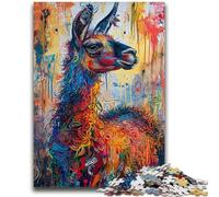 Jigsaws 1000 Pieces for Teenagers Alpaca Graffiti Challenging To Complete But Fun And Humorous Unique Birthday And Gifts 50x75cm