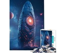 Jigsaws 1000 Pieces for Teenagers Ancient Space Monolith Addictive Toys to Cultivate Patience Brain Teaser Game Perfect Decoration Great Gifts (Size 38x26cm)