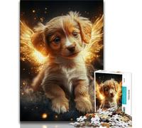 Jigsaws 1000 Pieces for Teenagers Angel Golden Retriever,Help The Brain Exercise Addictive Toys to Cultivate Patience Perfect Decoration (38x26cm)