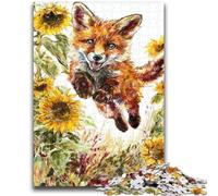 Jigsaws 1000 Pieces for Teenagers Animal Fox 1000 Pieces for Teenagers,Relax Games Is Ideal As A Gift for The Whole Family (50x75cm)