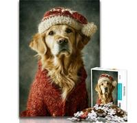 Jigsaws 1000 Pieces for Teenagers Animal Golden Retriever 1000 Piece Jigsaw,Challenging Difficult Deal As Gifts for The Whole Family (size 38x26cm)