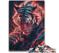 Jigsaws 1000 Pieces for Teenagers Anime Tiger Challenging To Complete But Fun And Humorous Birthday Present, Gifts, Wall Art 38x26cm