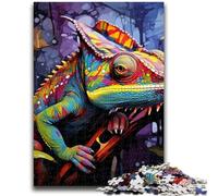 Jigsaws 1000 Pieces for Teenagers Art Chameleon 1000 Pieces for Teenagers,Interesting Stress Reduction Parent-child Interaction (75x50cm)