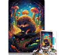 Jigsaws 1000 Pieces for Teenagers Art Hedgehog Adult Jigsaw,Fun Games Every Piece Is Unique - Challenging Family Fun Game (size 75x50cm)
