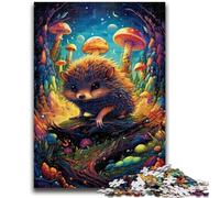Jigsaws 1000 Pieces for Teenagers Art Hedgehog Puzzles,Stress Reliever Staycation Kill Time Wishlist with Santa Claus (38x26cm)