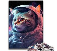 Jigsaws 1000 Pieces for Teenagers Astronaut Cat in Space Toys Educational Games Stress Relieving Parent-child Interaction for Ages 14+ 50x75cm