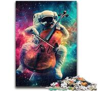 Jigsaws 1000 Pieces for Teenagers Astronaut Playing Violin Learning Educational Toys Fun at Home Activities, Birthday Present,Travel Gifts 50x75cm