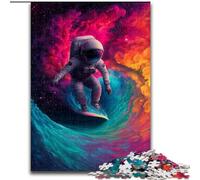Jigsaws 1000 Pieces for Teenagers Astronaut Surfing, for 14+ For Family Fun & Game Night Artists' Collection, Fine Arts (Size 50x75cm)