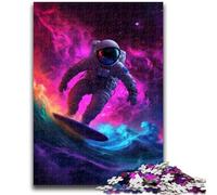 Jigsaws 1000 Pieces for Teenagers Astronaut Surfing Help The Brain Exercise Addictive Toys to Cultivate Patience Wall Decoration 26x38cm