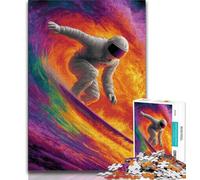 Jigsaws 1000 Pieces for Teenagers Astronaut Surfing Jigsaw,Educational Games Home Decoration Birthday Present, Gifts, Wall Art 75x50cm