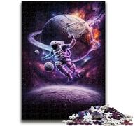 Jigsaws 1000 Pieces for Teenagers Astronauts Playing Basketball Family Game Stress Reliever Difficult Challenge Suitable for Couples 50x75cm