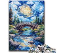 Jigsaws 1000 Pieces for Teenagers Autumn Bridge Decompressing Intellectual Educational Toy Perfect Decoration 50x75cm