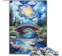 Jigsaws 1000 Pieces for Teenagers Autumn Bridge, Stress Reliever Difficult Challenge Secret Santa Gifts for Age 14 Years Up (Size 50x75cm)