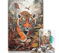 Jigsaws 1000 Pieces for Teenagers Autumn Tiger Adult Jigsaw,Fun Games Every Piece Is Unique - Challenging Family Fun Game (size 38x26cm)