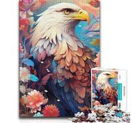 Jigsaws 1000 Pieces for Teenagers Bald Eagle Among Flowers Analysis And Logic Brain Teaser Game for And 14 Years And over 50x75cm