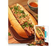 Jigsaws 1000 Pieces for Teenagers Banh Mi Sandwich with Sauce Sharp Cut Craft Logic Puzzle Play Idle Time Game Christmas Calm Gift (50x75cm)