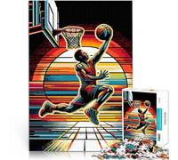 Jigsaws 1000 Pieces for teenagers Basketball sunset pop art Schwierig und herausfordernd Heimdekoration75x50cm