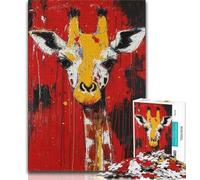 Jigsaws 1000 Pieces for Teenagers Basquiat Giraffe Puzzles for Adults,for Educational Game Challenge Toy Deal As Gifts for The Whole Family 26x38cm