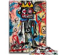 Jigsaws 1000 Pieces for Teenagers Basquiat-style Skull Stress Reliever Difficult Challenge Every Piece Is Unique - Challenging Family Fun Game 50x75cm