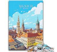 Jigsaws 1000 Pieces for Teenagers Bavaria Munich Travel Toys Educational Games Stress Relieving Parent-child Interaction for Ages 14+ (size 38x52cm)