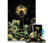 Jigsaws 1000 Pieces for Teenagers Beacon of Eternity︰ Guiding Light in The Storm Sharp Cut Craft Logic Puzzle Play Idle Time Game Christmas Calm Gift (50x75cm)