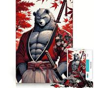 Jigsaws 1000 Pieces for Teenagers Bear Samurai Autumn Landscape Sharp Cut Craft Logic Puzzle Play Idle Time Game Christmas Calm Gift (50x75cm)