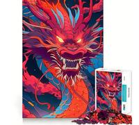 Jigsaws 1000 Pieces for Teenagers Beautiful Chinese Dragon Sharp Cut Craft Logic Puzzle Play Idle Time Game Christmas Calm Gift (50x75cm)