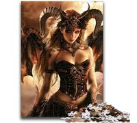 Jigsaws 1000 Pieces for Teenagers Beautiful Lady Demon with Wings Toys Educational Games Stress Relieving Parent-child Interaction for Ages 14+ 26x38cm
