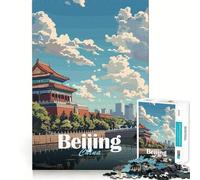 Jigsaws 1000 Pieces for Teenagers Beijing Cityscape Sharp Cut Craft Logic Puzzle Play Idle Time Game Christmas Calm Gift (38x26cm)