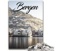 Jigsaws 1000 Pieces for Teenagers Bergen Norway Toys Educational Games Stress Relieving Parent-child Interaction for Ages 14+ (size 38x26cm)
