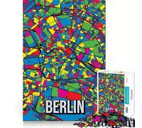 Jigsaws 1000 Pieces for Teenagers Berlin Pop Art City Map Sharp Cut Craft Logic Puzzle Play Idle Time Game Christmas Calm Gift (38x26cm)