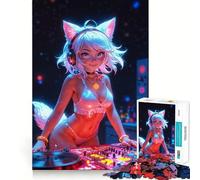 Jigsaws 1000 Pieces for Teenagers Bikini DJ Fox Anime Girl Sharp Cut Craft Logic Puzzle Play Idle Time Game Christmas Calm Gift (50x75cm)