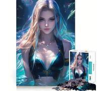 Jigsaws 1000 Pieces for Teenagers Bikini Girl by Night Pool Sharp Cut Craft Logic Puzzle Play Idle Time Game Christmas Calm Gift (50x75cm)