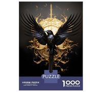 Jigsaws 1000 Pieces for Teenagers Black And Gold Crow 01 Jigsaws for Adults Brain Teaser Game A Work of Art Great Gift for Gaming 70x50cm/1000pcs