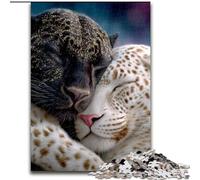 Jigsaws 1000 Pieces for Teenagers Black And White Leopard, for Age 14+ Suitable for Couples Fun at Home Activities, Birthday Present,Travel Gifts (Size 50x75cm)