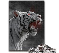 Jigsaws 1000 Pieces for Teenagers Black And White Tiger 1000 Piece Puzzle,Stress Reliever Staycation Kill Time Wishlist with Santa Claus (26x38cm)