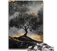 Jigsaws 1000 Pieces for Teenagers Black And White Tree of Life Decompressing Intellectual Educational Toy Perfect Decoration 26x38cm