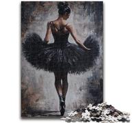 Jigsaws 1000 Pieces for Teenagers Black Ballerina for And 14 Years And over Educational Challenge Fun Activities at Home, Birthday Gifts, Travel Gifts 50x75cm