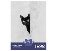 Jigsaws 1000 Pieces for Teenagers Black Cat Peeking Jigsaw Toy Wall Decor Staycation Kill Time Gifts for Friends And Family 70x50cm/1000pcs