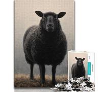 Jigsaws 1000 Pieces for Teenagers Black Sheep,Help The Brain Exercise Addictive Toys to Cultivate Patience Perfect Decoration (38x26cm)