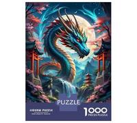 Jigsaws 1000 Pieces for Teenagers Blue Dragon Angry Fantasy Jigsaws for Adults Brain Teaser Game A Work of Art Great Gift for Gaming 52x38cm/1000pcs