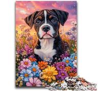 Jigsaws 1000 Pieces for Teenagers Boxer Dog Stress Reliever Difficult Challenge Every Piece Is Unique - Challenging Family Fun Game 38x26cm