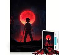 Jigsaws 1000 Pieces for Teenagers Boy Under A Red Moon Premium Cut Fun Focus Fun Game Easy Time Play Xmas Art Display (50x75cm)