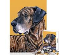 Jigsaws 1000 Pieces for Teenagers Brindle Great Dane Dog Brain Teaser Game Difficult Hard Toy Wall Decor Help The Brain Exercise (38x52cm)