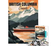Jigsaws 1000 Pieces for Teenagers British Columbia Poster Toy Intellectual Game Impossible Game Analysis And Logic Gifts For Birthdays (Size 75x50cm)